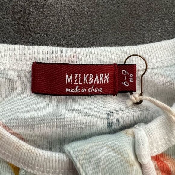 NWT Milkbarn Cotton Ruffle Zipper Footed Romper - Picture 4 of 6